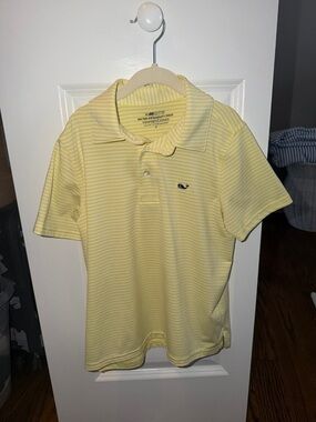 Vineyard Vines Pale Yellow Boys Striped Polo